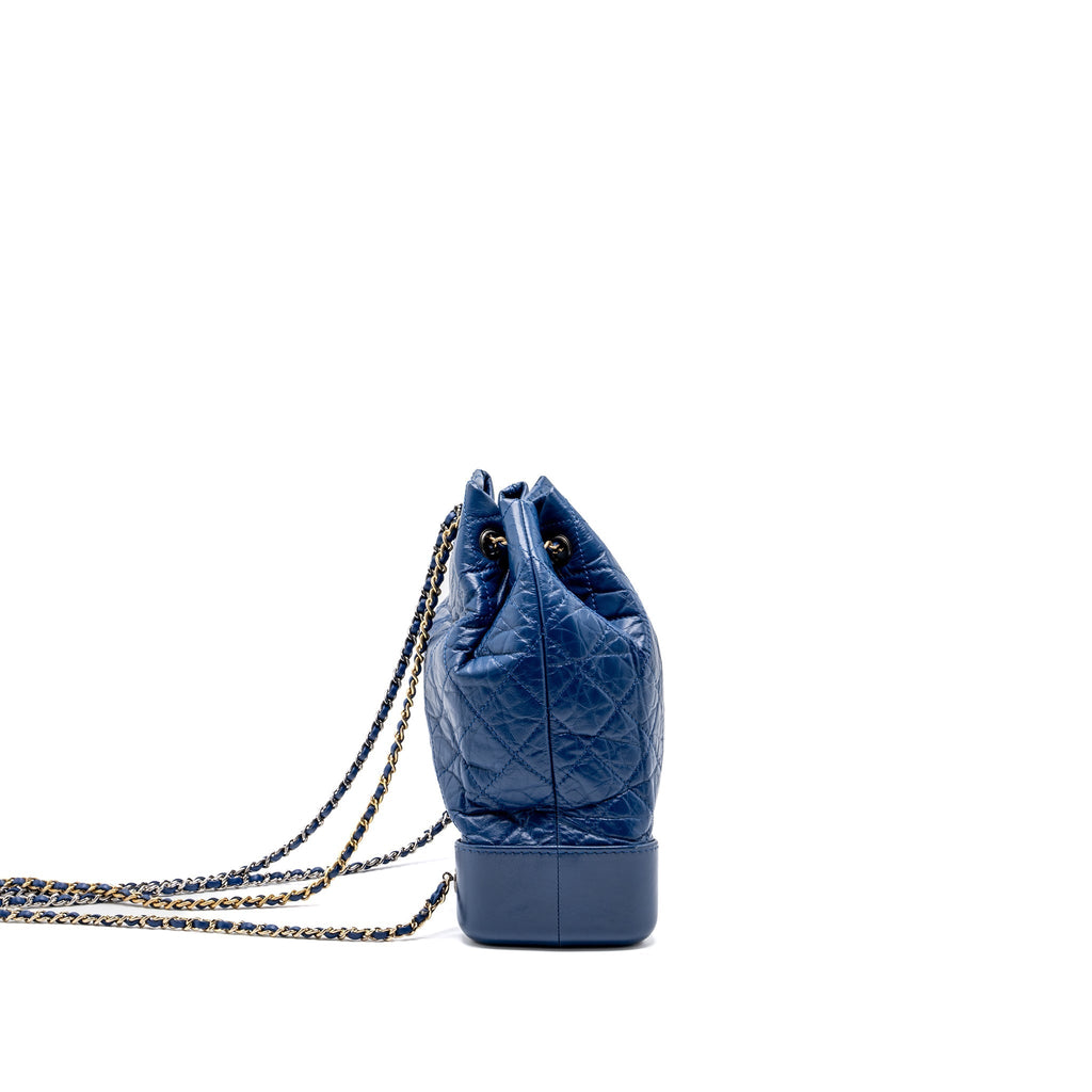 MEDIUM GABRIELLE BACKPACK AGED CALFSKIN BLUE MULTICOLOUR HARDWARE
