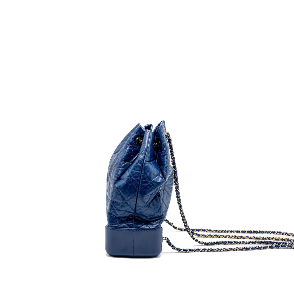 MEDIUM GABRIELLE BACKPACK AGED CALFSKIN BLUE MULTICOLOUR HARDWARE