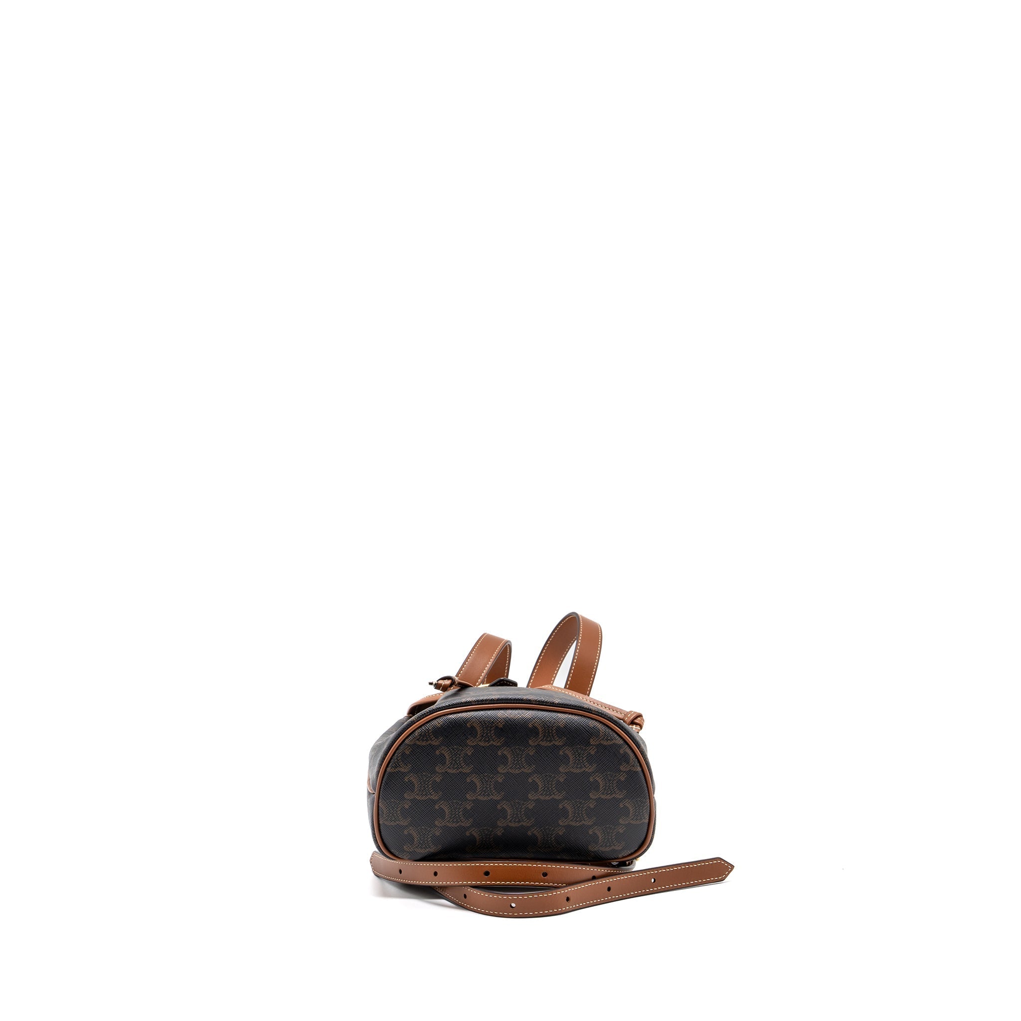 MINI BACKPACK FOLCO TRIOMPHE CANVAS CALFSKIN TAN GHW