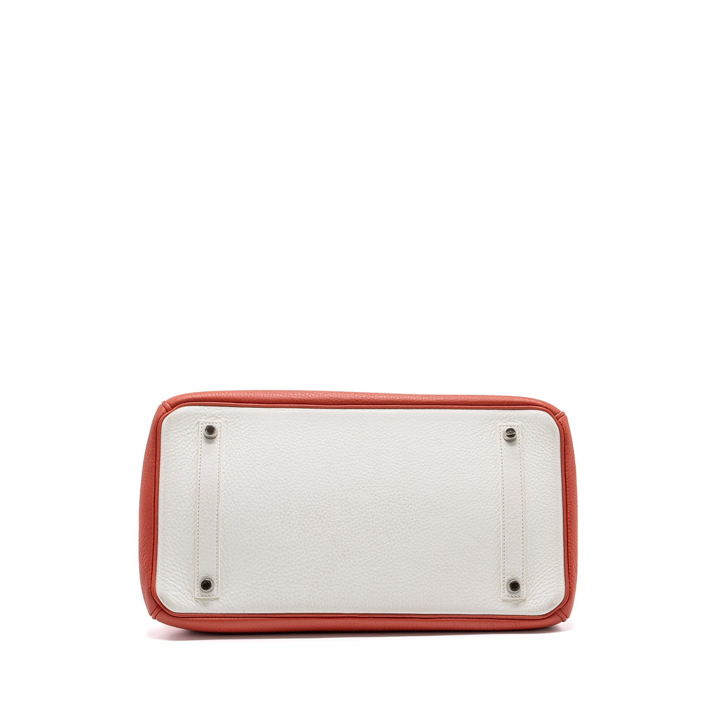 HERMES BIRKIN 35 TOGO SANGUINE / BLANC SHW