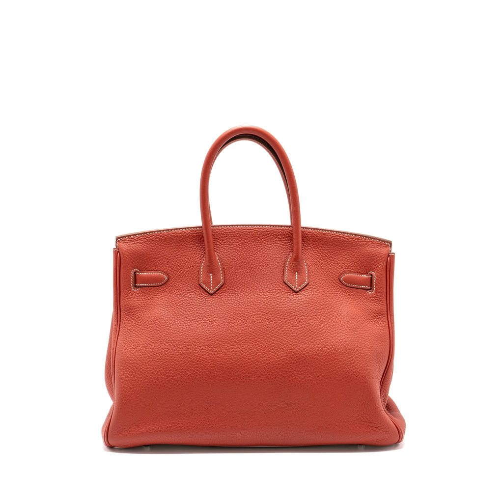HERMES BIRKIN 35 TOGO SANGUINE / BLANC SHW