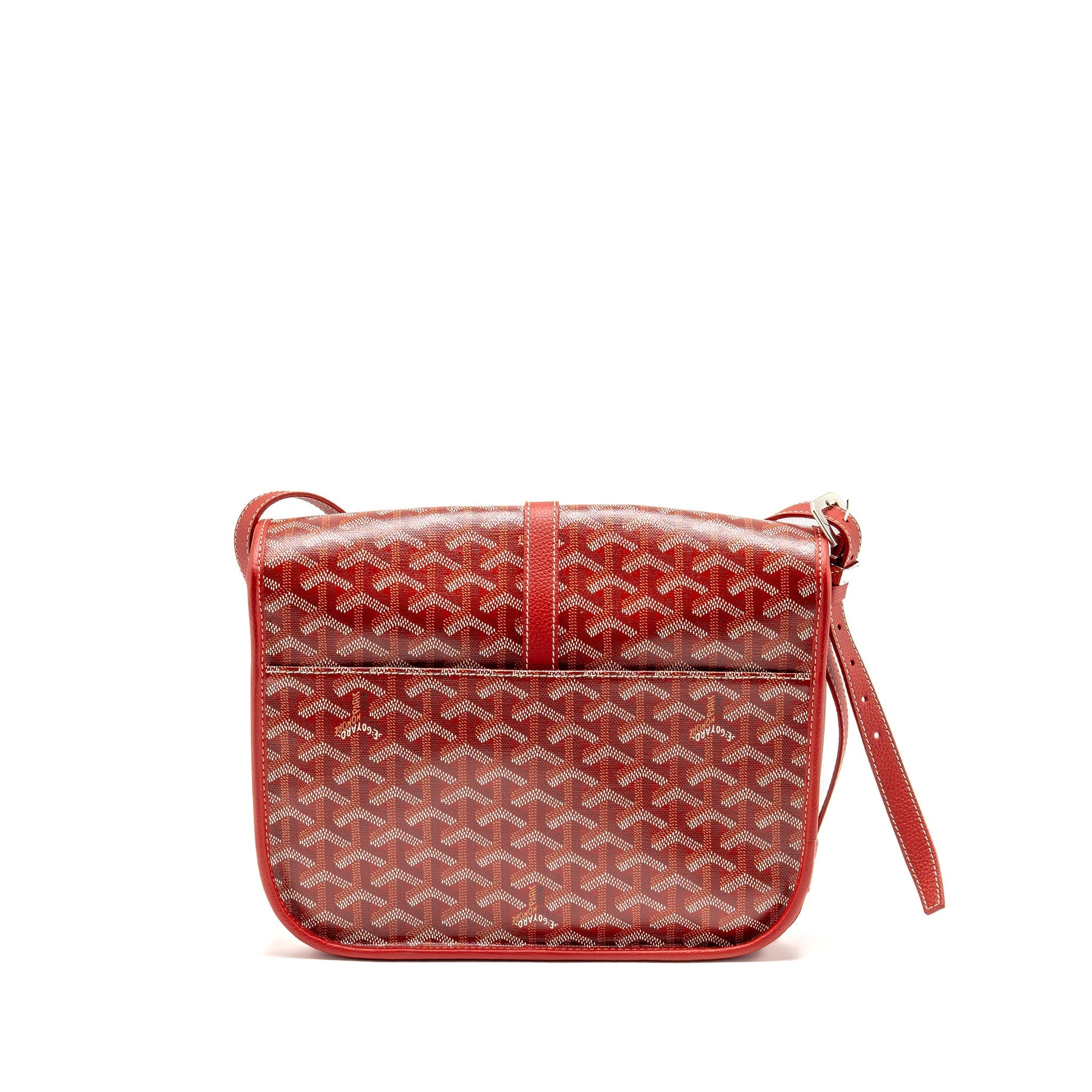 BELVEDERE MM MESSENGER BAG GOYARDINE CANVAS/CALFSKIN RED SHW