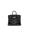 HERMES BIRKIN 25 SHINY CROCODILE POROSUS BLACK SHW