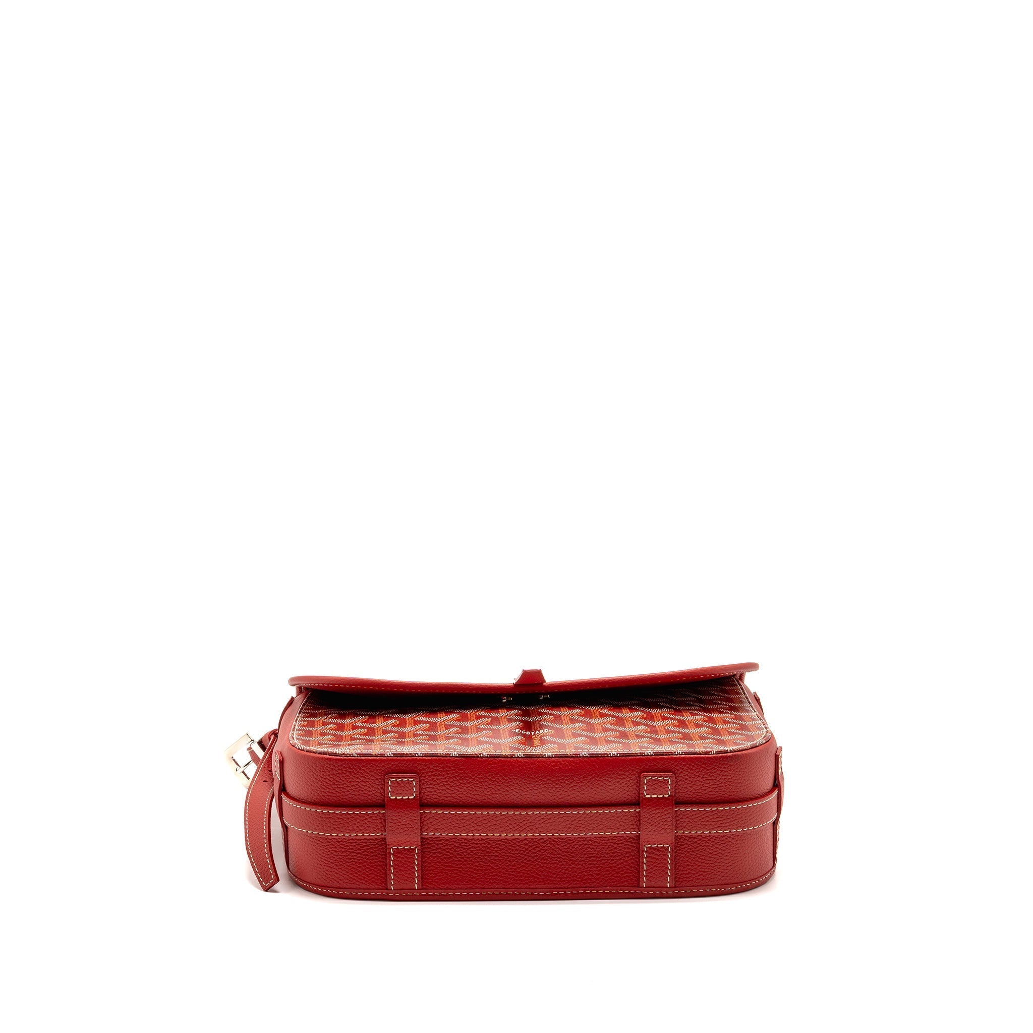 BELVEDERE MM MESSENGER BAG GOYARDINE CANVAS/CALFSKIN RED SHW
