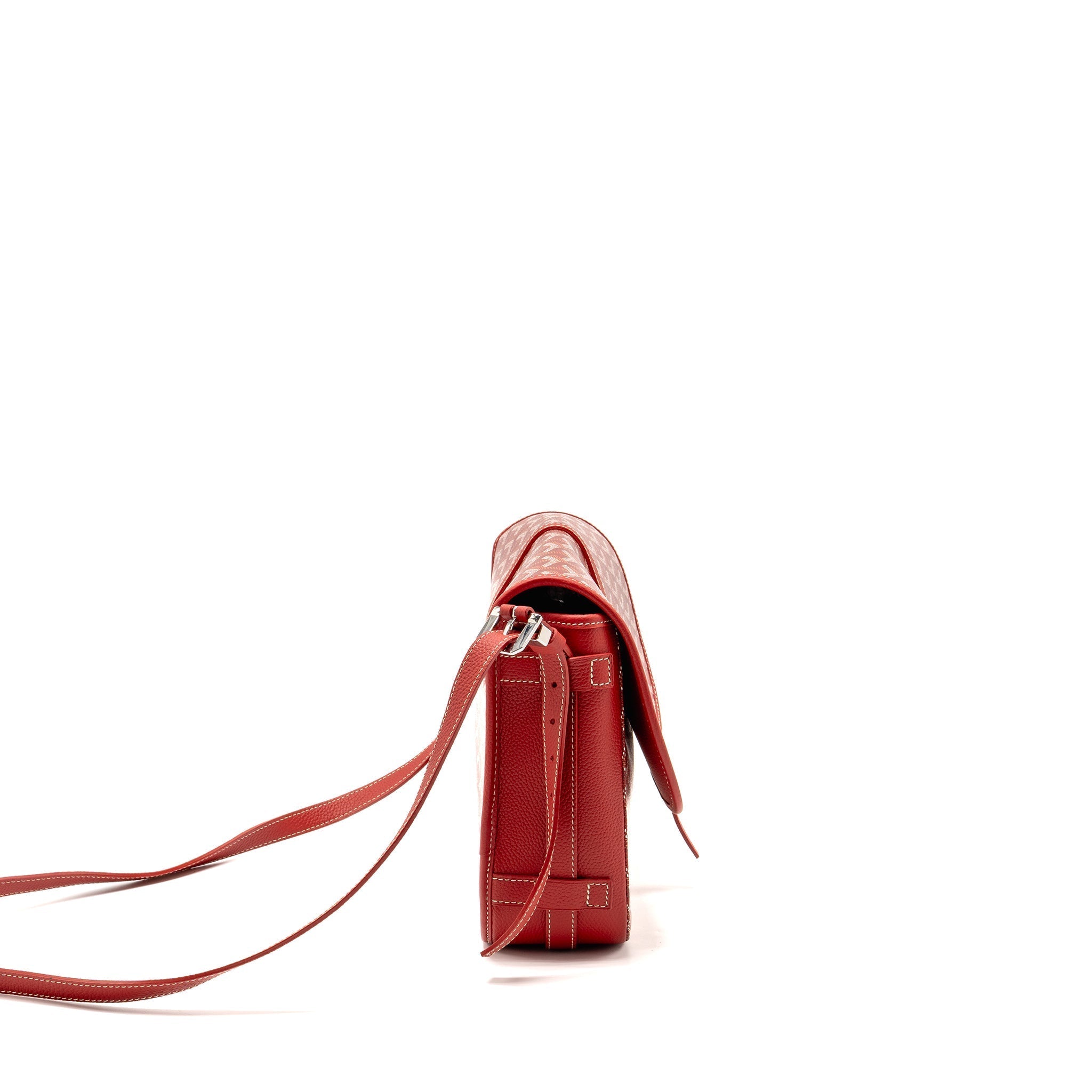 BELVEDERE MM MESSENGER BAG GOYARDINE CANVAS/CALFSKIN RED SHW