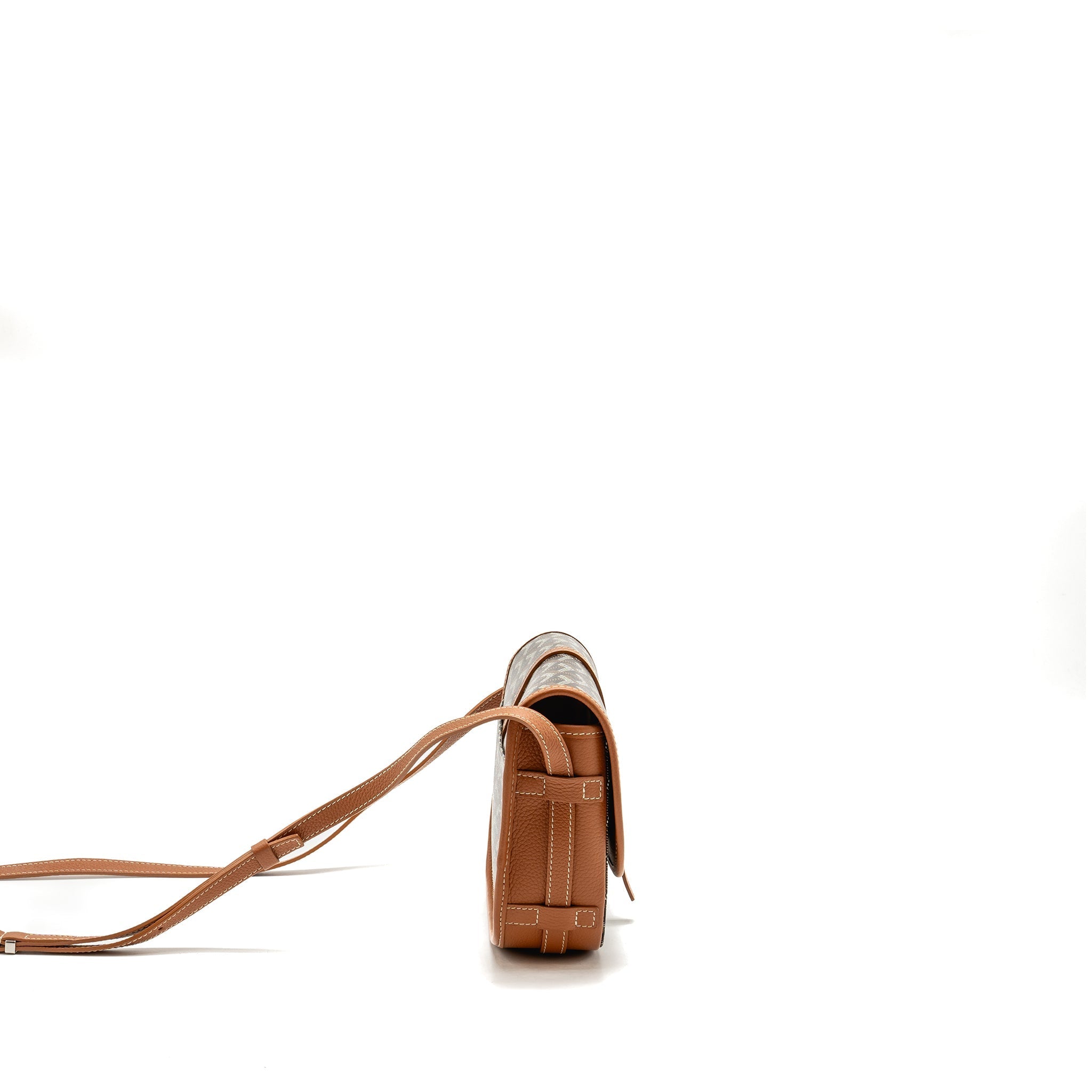 BELVEDERE PM MESSENGER BAG GOYARDINE CANVAS/CALFSKIN TAN SHW
