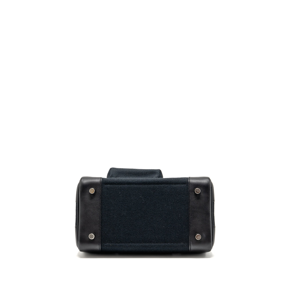 HERMES BIRKIN 25 CARGO TOILE GOELAND/SWIFT BLACK SHW