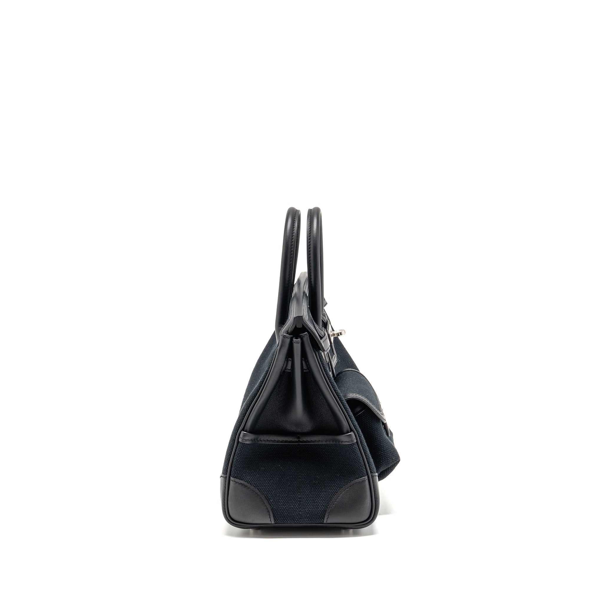 HERMES BIRKIN 25 CARGO TOILE GOELAND/SWIFT BLACK SHW