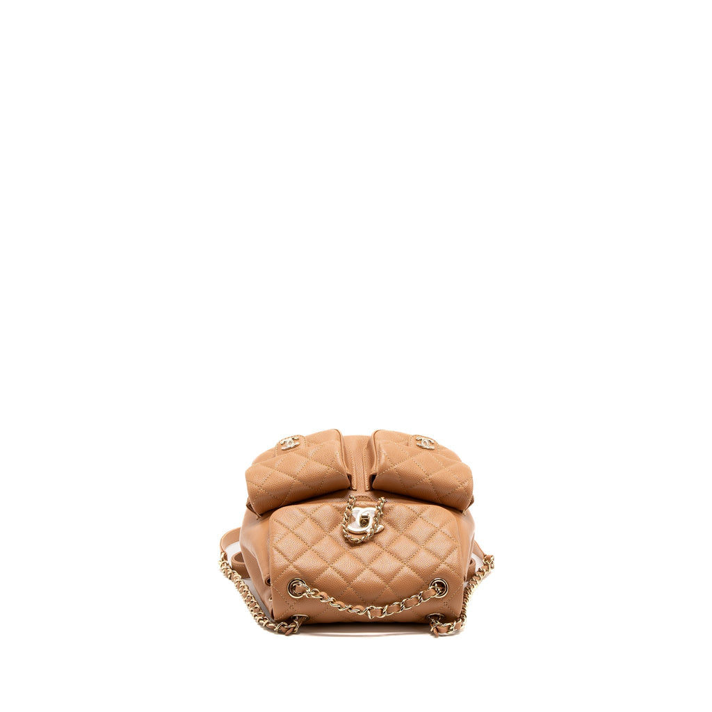 23P TRIPLE PACK BACKPACK CAVIAR DARK BEIGE LGHW(MICROCHIP)
