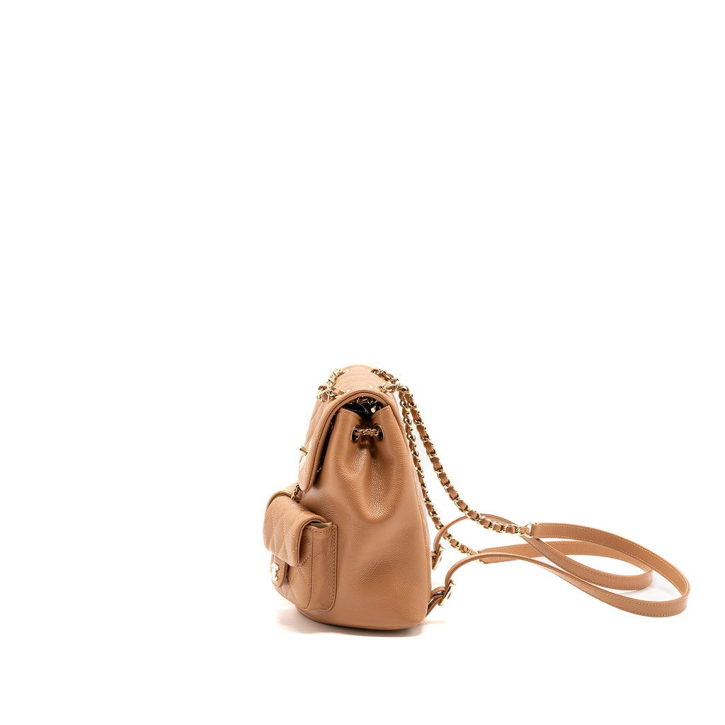 23P TRIPLE PACK BACKPACK CAVIAR DARK BEIGE LGHW(MICROCHIP)