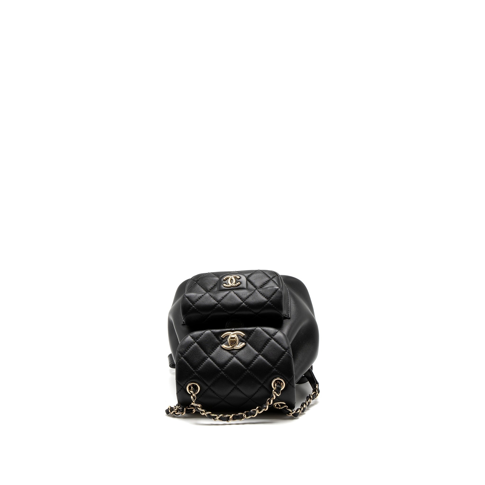 MINI DUMA BACKPACK LAMBSKIN BLACK LGHW (MICROCHIP)