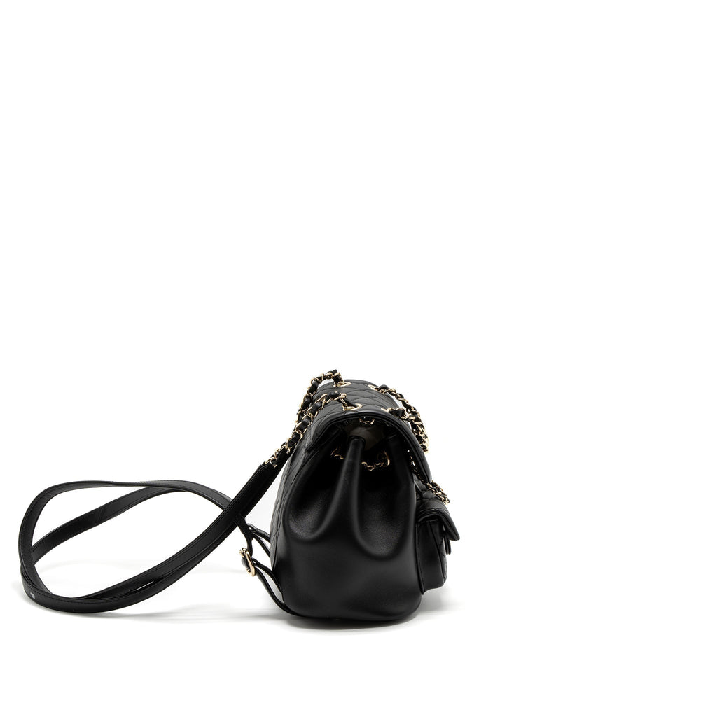 MINI DUMA BACKPACK LAMBSKIN BLACK LGHW (MICROCHIP)