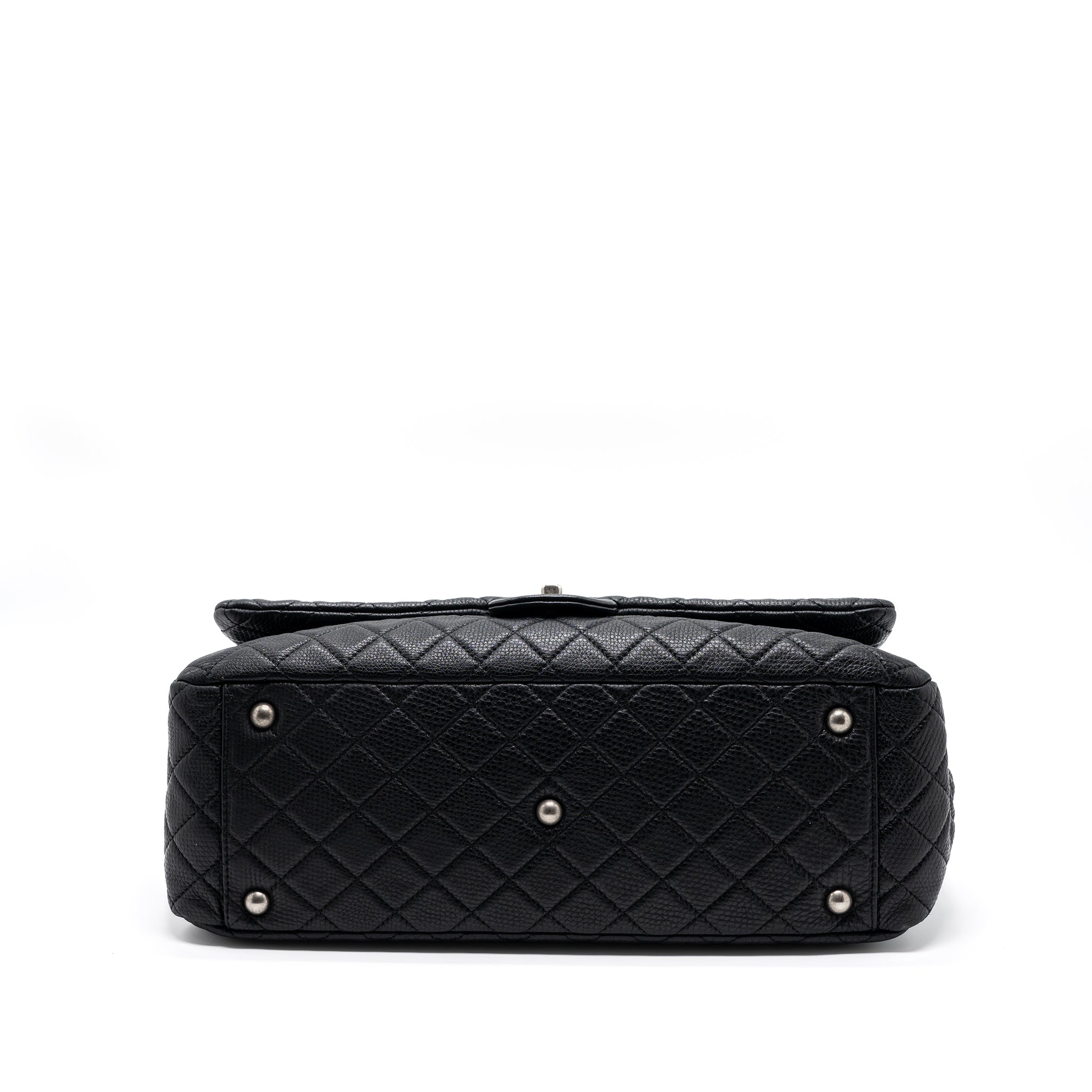 XXL CLASSIC TRAVEL FLAP CALFSKIN BLACK RUTHENIUM HARDWARE