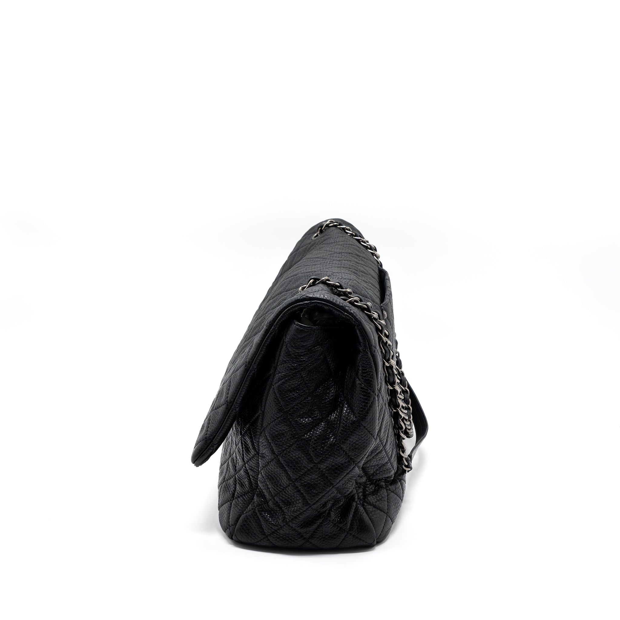 XXL CLASSIC TRAVEL FLAP CALFSKIN BLACK RUTHENIUM HARDWARE