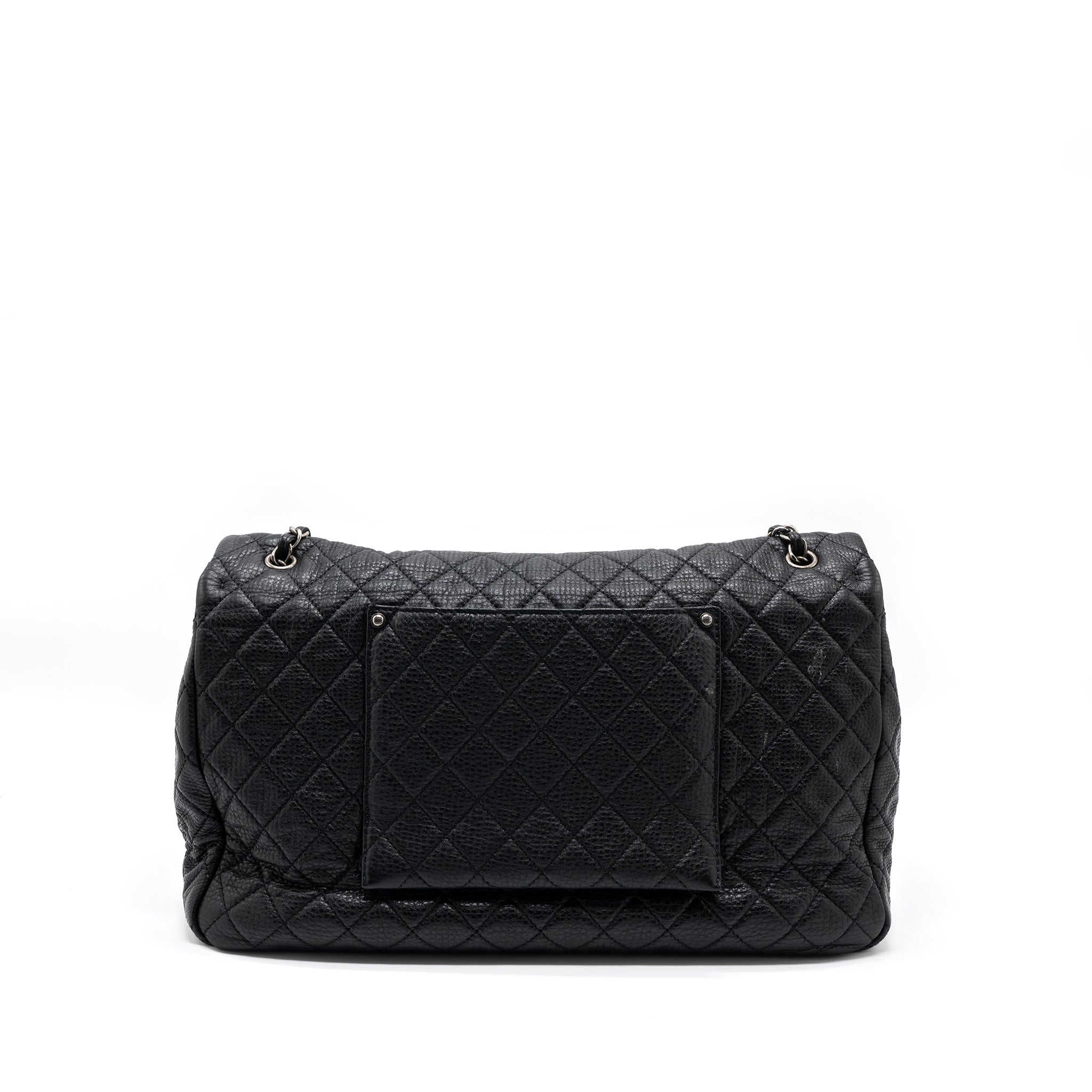 XXL CLASSIC TRAVEL FLAP CALFSKIN BLACK RUTHENIUM HARDWARE