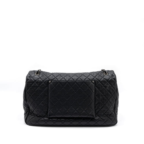 XXL CLASSIC TRAVEL FLAP CALFSKIN BLACK RUTHENIUM HARDWARE