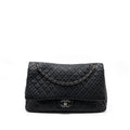 XXL CLASSIC TRAVEL FLAP CALFSKIN BLACK RUTHENIUM HARDWARE
