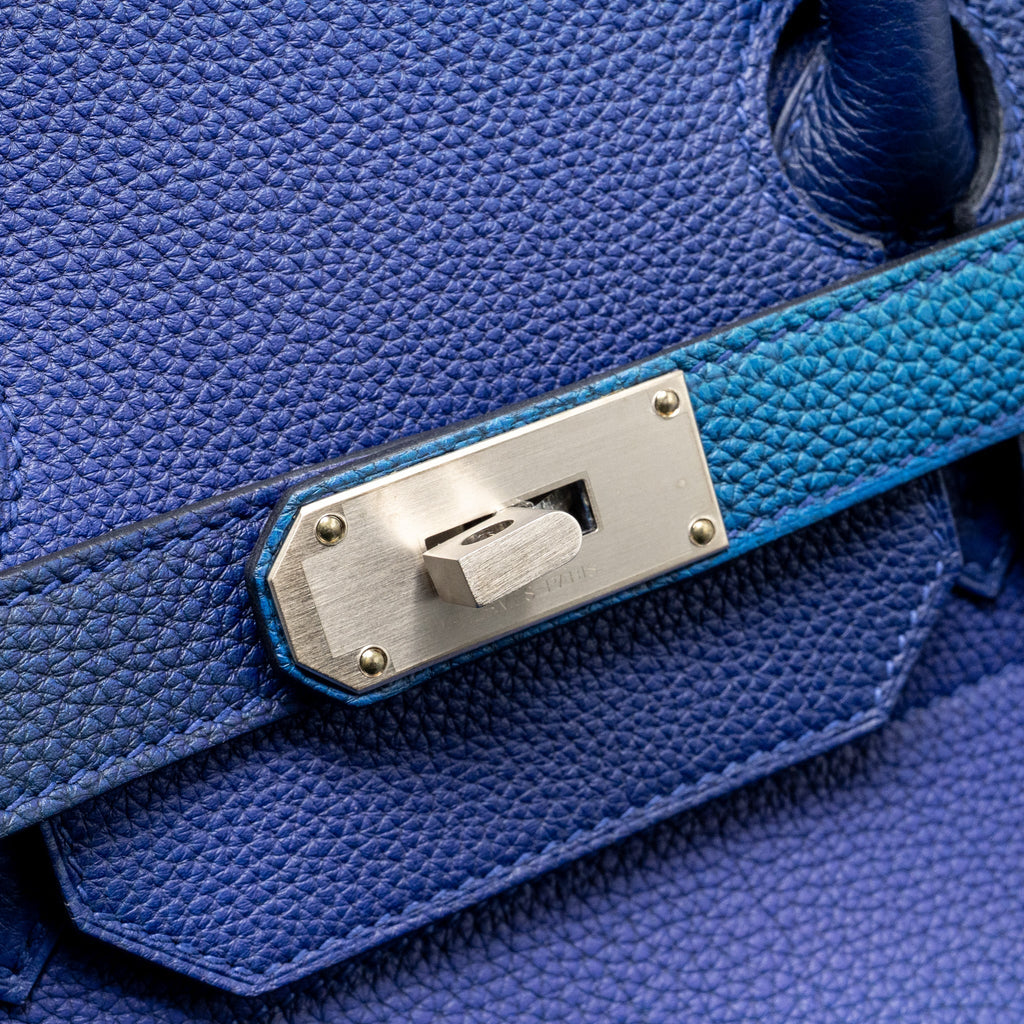HERMES HAC BIRKIN 40 COSMOS LIMITED EDITION TOGO BLUE NUIT / VIOLET BRUSHED SHW