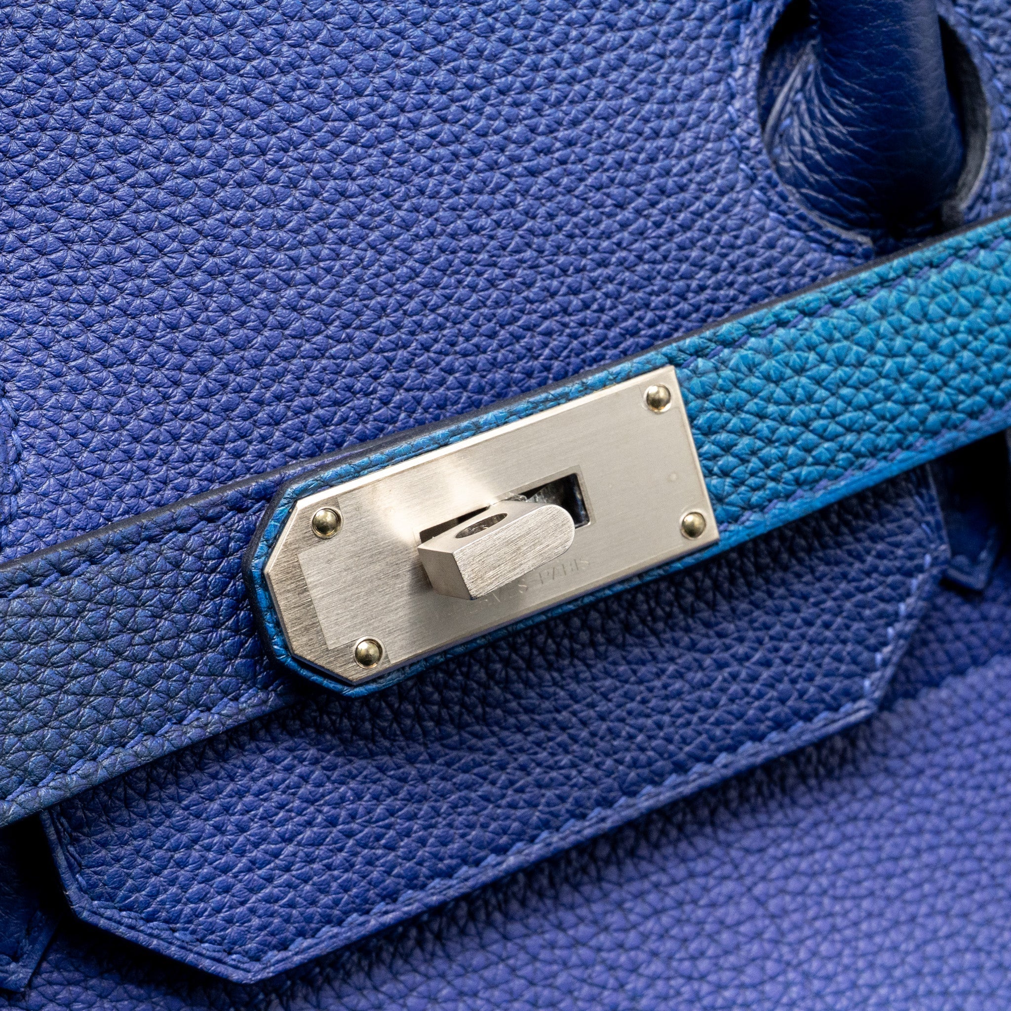 HERMES HAC BIRKIN 40 COSMOS LIMITED EDITION TOGO BLUE NUIT / VIOLET BRUSHED SHW