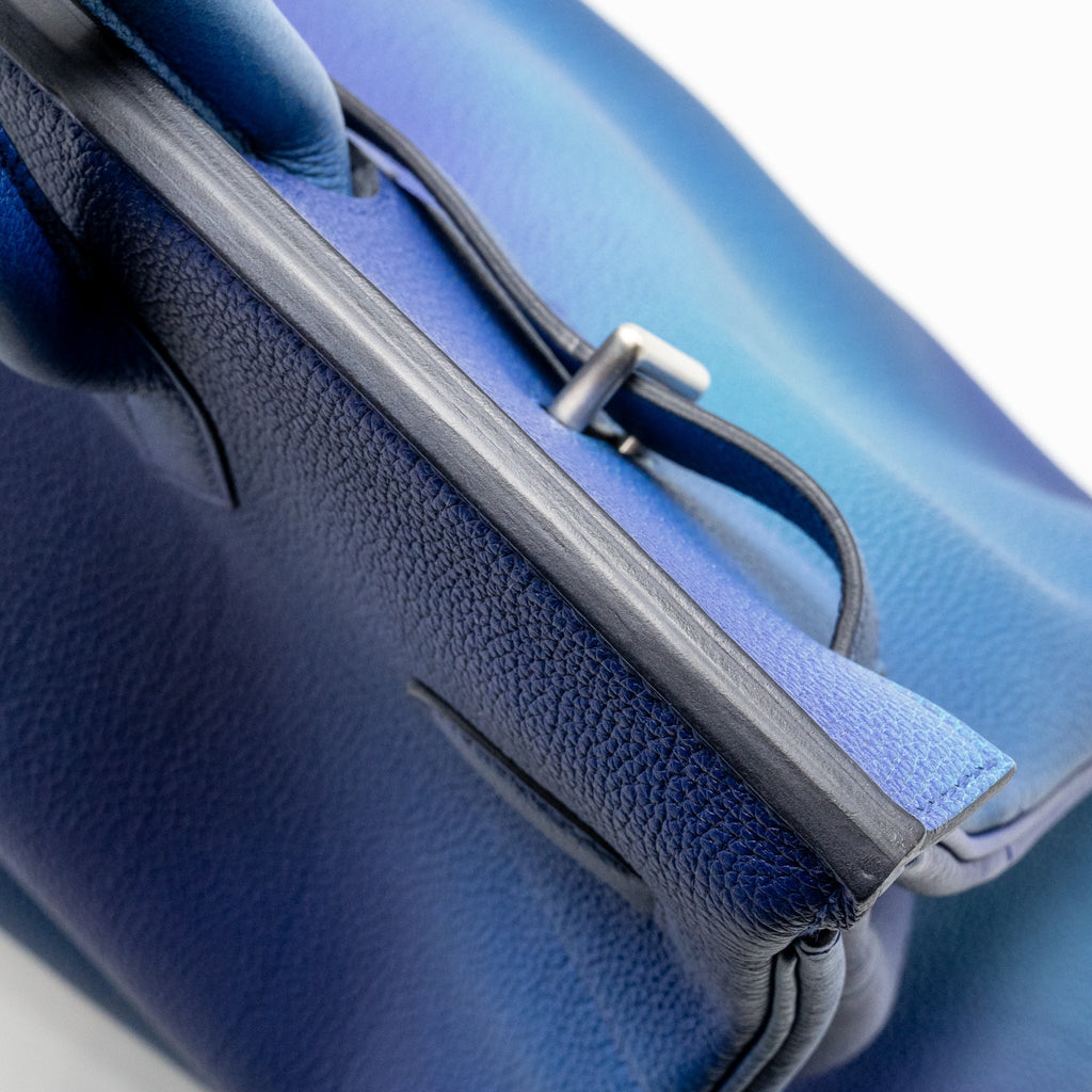 HERMES HAC BIRKIN 40 COSMOS LIMITED EDITION TOGO BLUE NUIT / VIOLET BRUSHED SHW