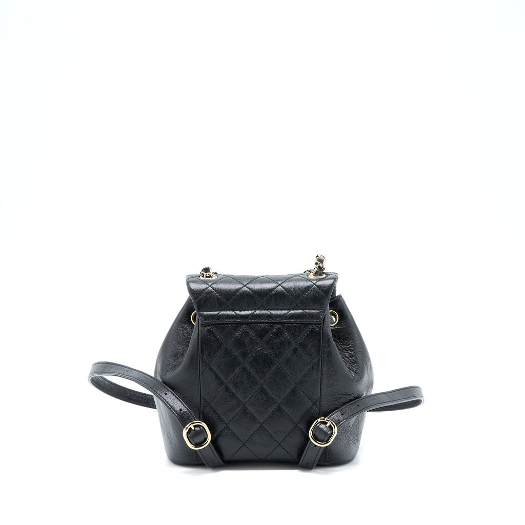 22C MINI DUMA BACKPACK AGED CALFSKIN BLACK LGHW (MICROCHIP)