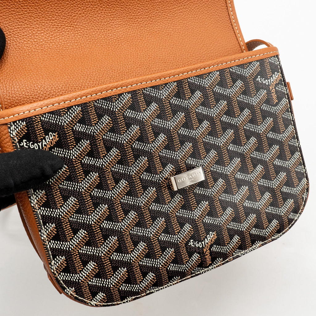 BELVEDERE PM MESSENGER BAG GOYARDINE CANVAS / CALFSKIN BLACK/TAN SHW
