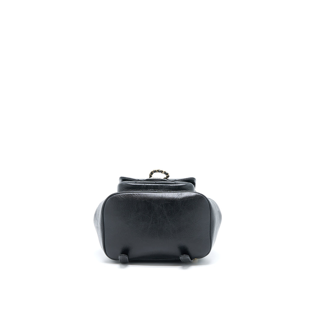 22C MINI DUMA BACKPACK AGED CALFSKIN BLACK LGHW (MICROCHIP)