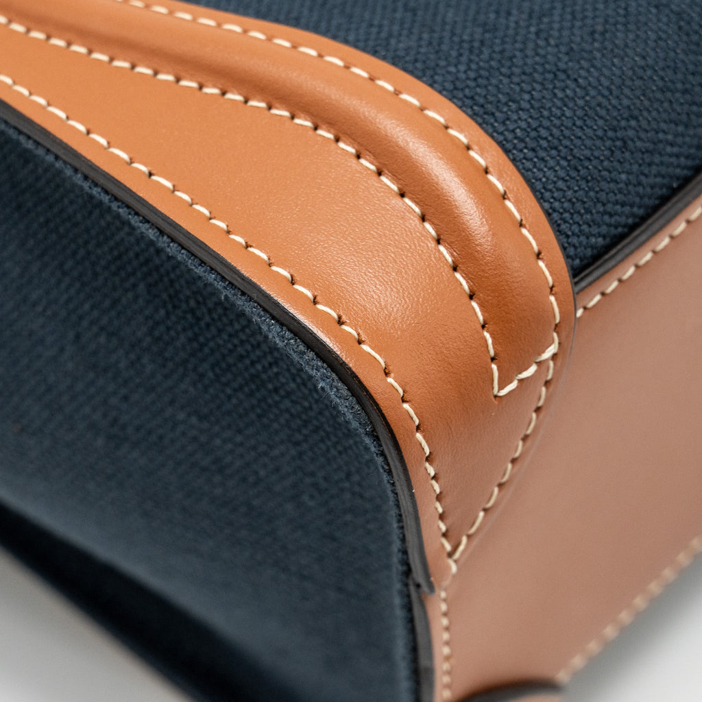 NANO LUGGAGE BAG CALFSKIN/DENIM TAN/NAVY GHW