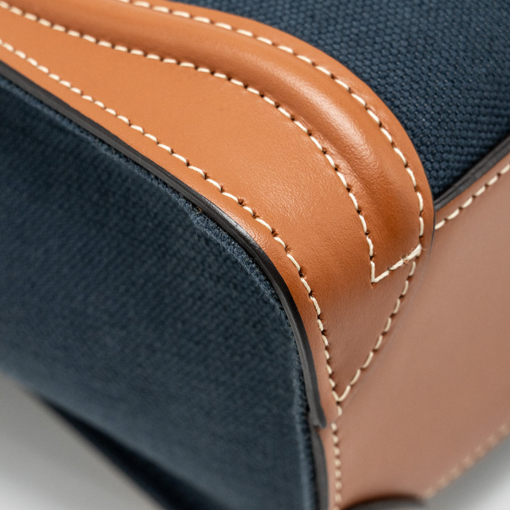 NANO LUGGAGE BAG CALFSKIN/DENIM TAN/NAVY GHW
