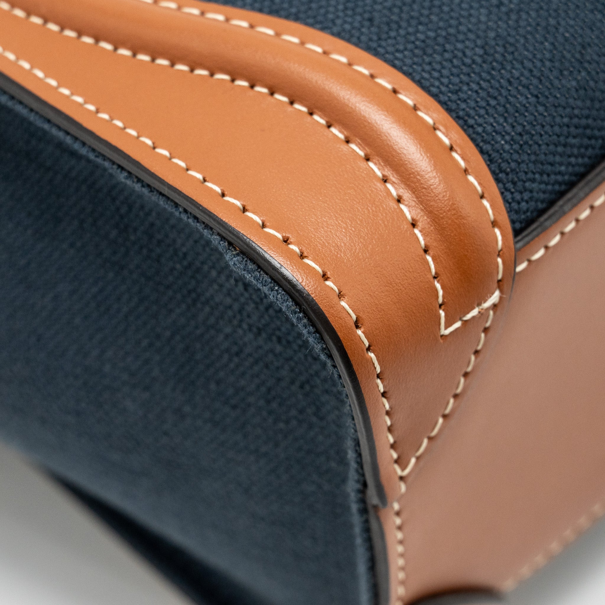 NANO LUGGAGE BAG CALFSKIN/DENIM TAN/NAVY GHW