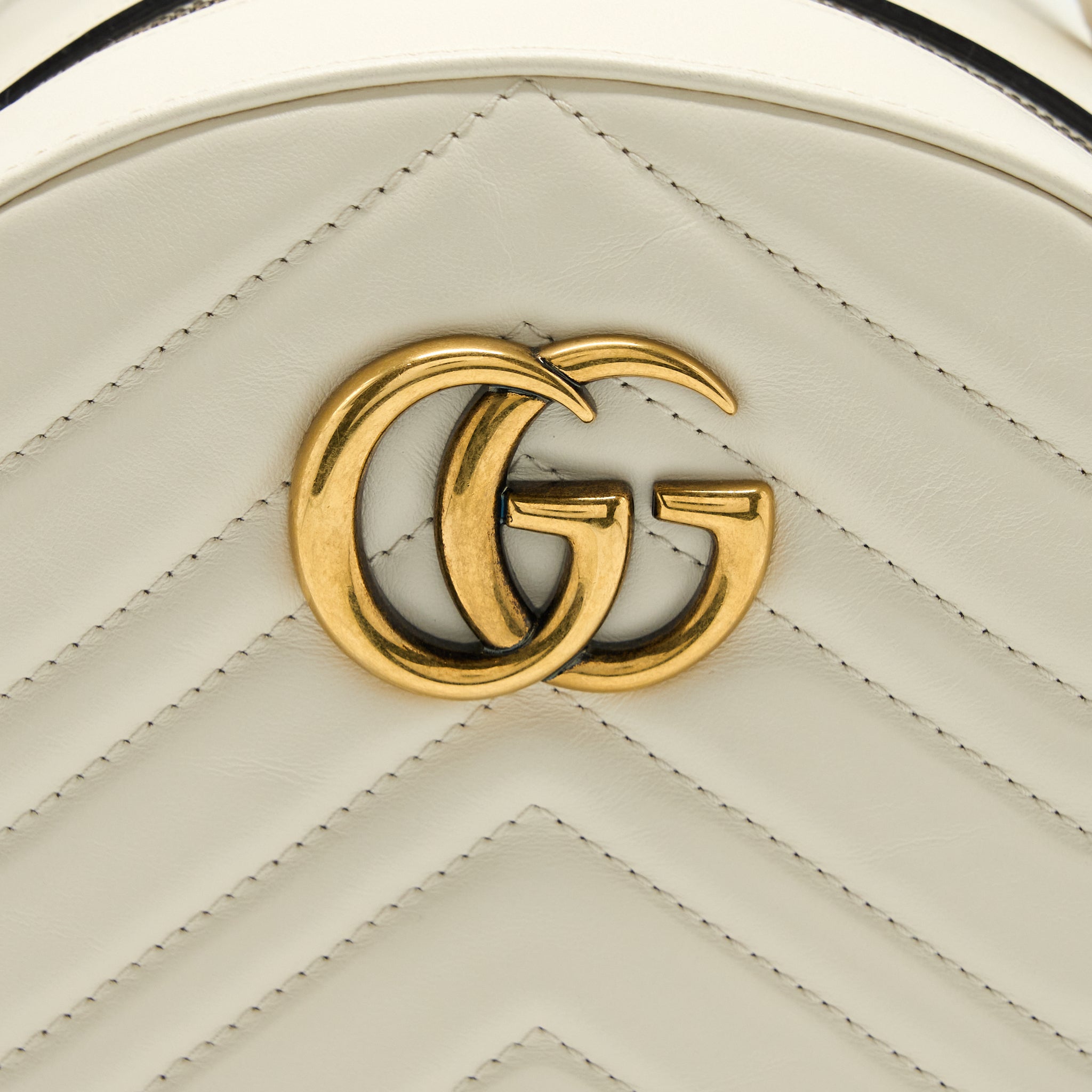 GG MARMONT BACKPACK CALFSKIN WHITE GHW