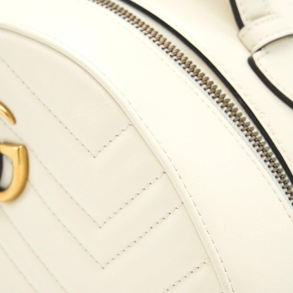 GG MARMONT BACKPACK CALFSKIN WHITE GHW