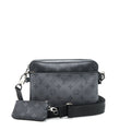 TRIO MESSENGER MONOGRAM ECLIPSE COATED CANVAS