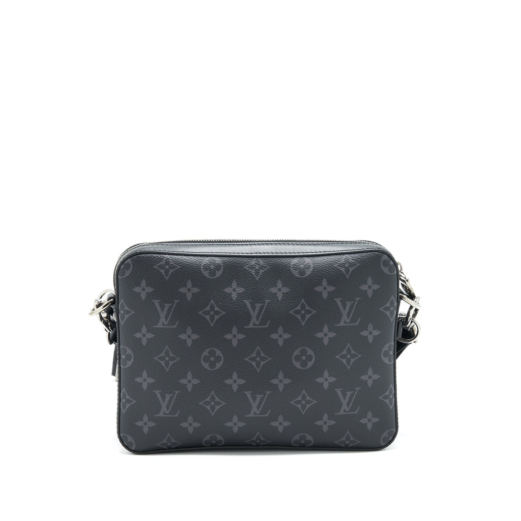 TRIO MESSENGER MONOGRAM ECLIPSE COATED CANVAS