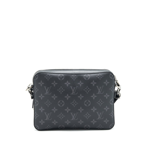 TRIO MESSENGER MONOGRAM ECLIPSE COATED CANVAS