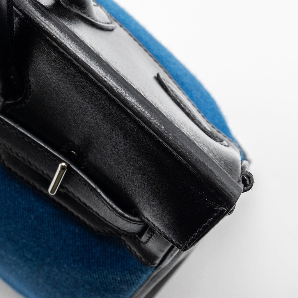 HERMES VINTAGE BIRKIN HAC 28 TOILE POTAMUS BLACK / BLUE SHW