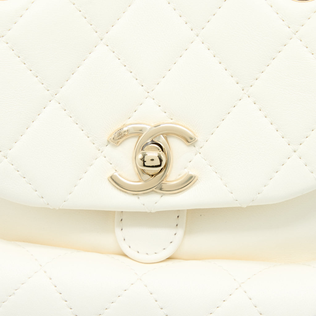 DUMA MINI BACKPACK LAMBSKIN WHITE LGHW (MICROCHIP)