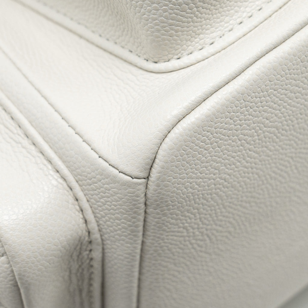 23K TRIPLE POCKET MINI BACKPACK CAVIAR WHITE LGHW (MICROCHIP)