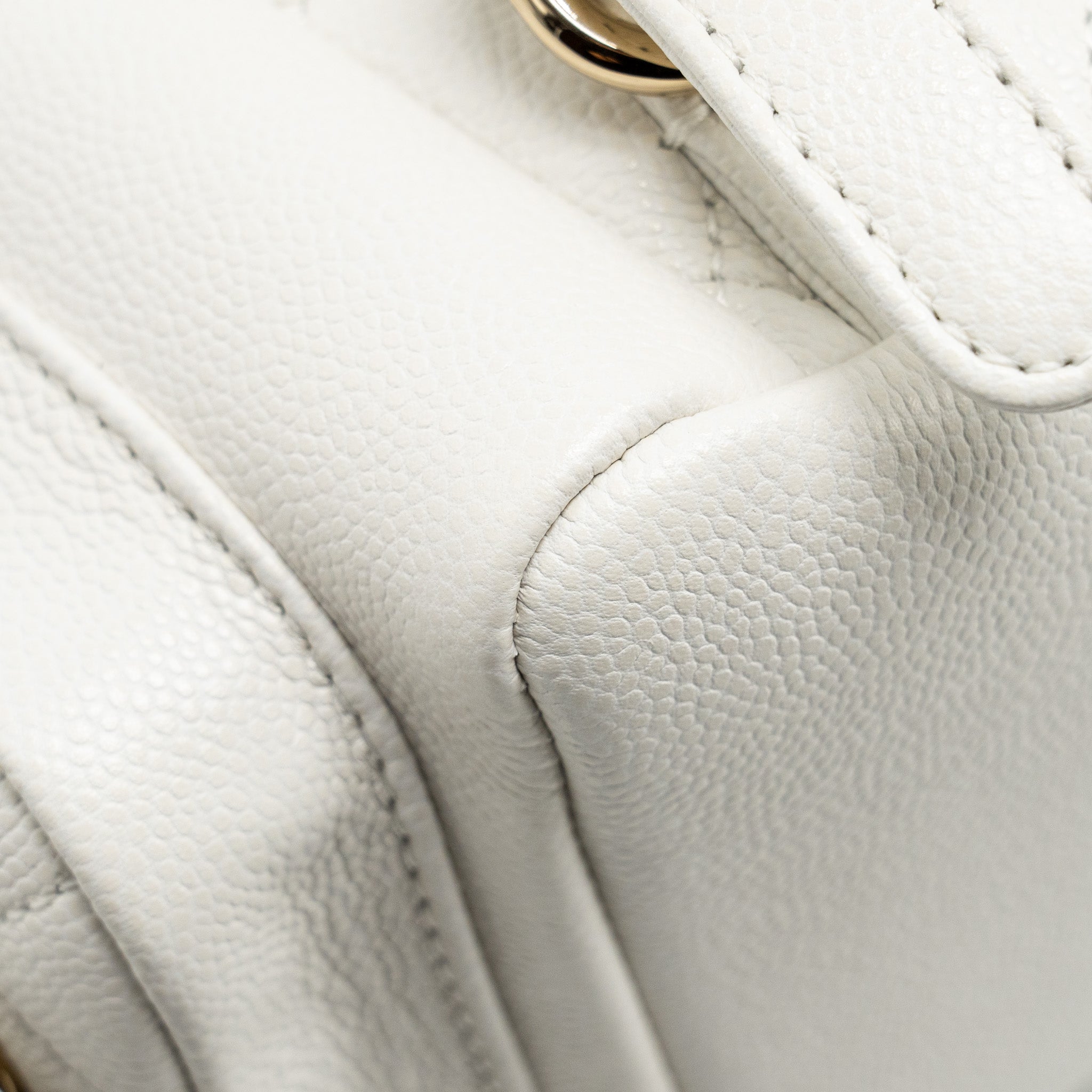 23K TRIPLE POCKET MINI BACKPACK CAVIAR WHITE LGHW (MICROCHIP)