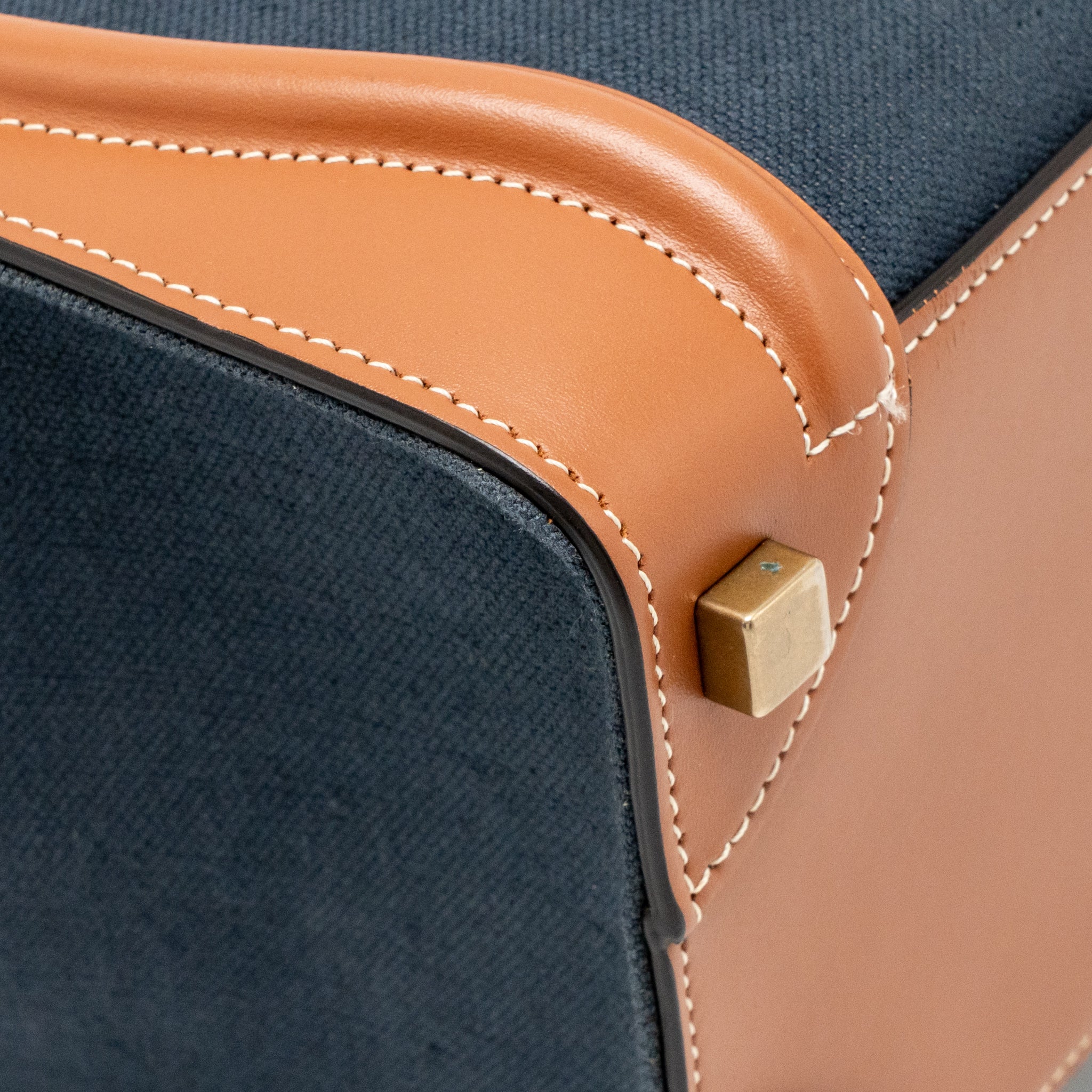 MICRO LUGGAGE BAG CALFSKIN/DENIM NAVY/TAN GHW