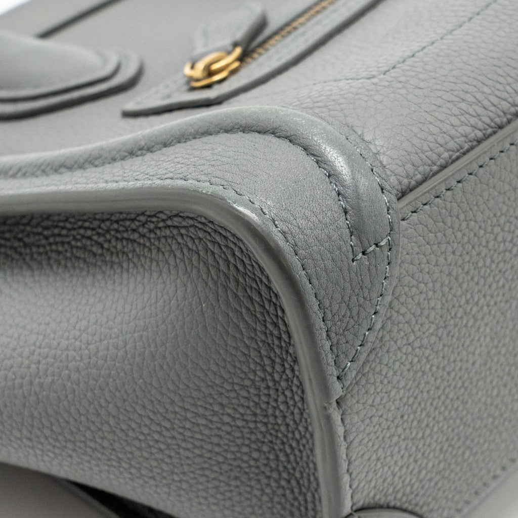 Celine Nano Luggage Bag Calfskin Grey GHW