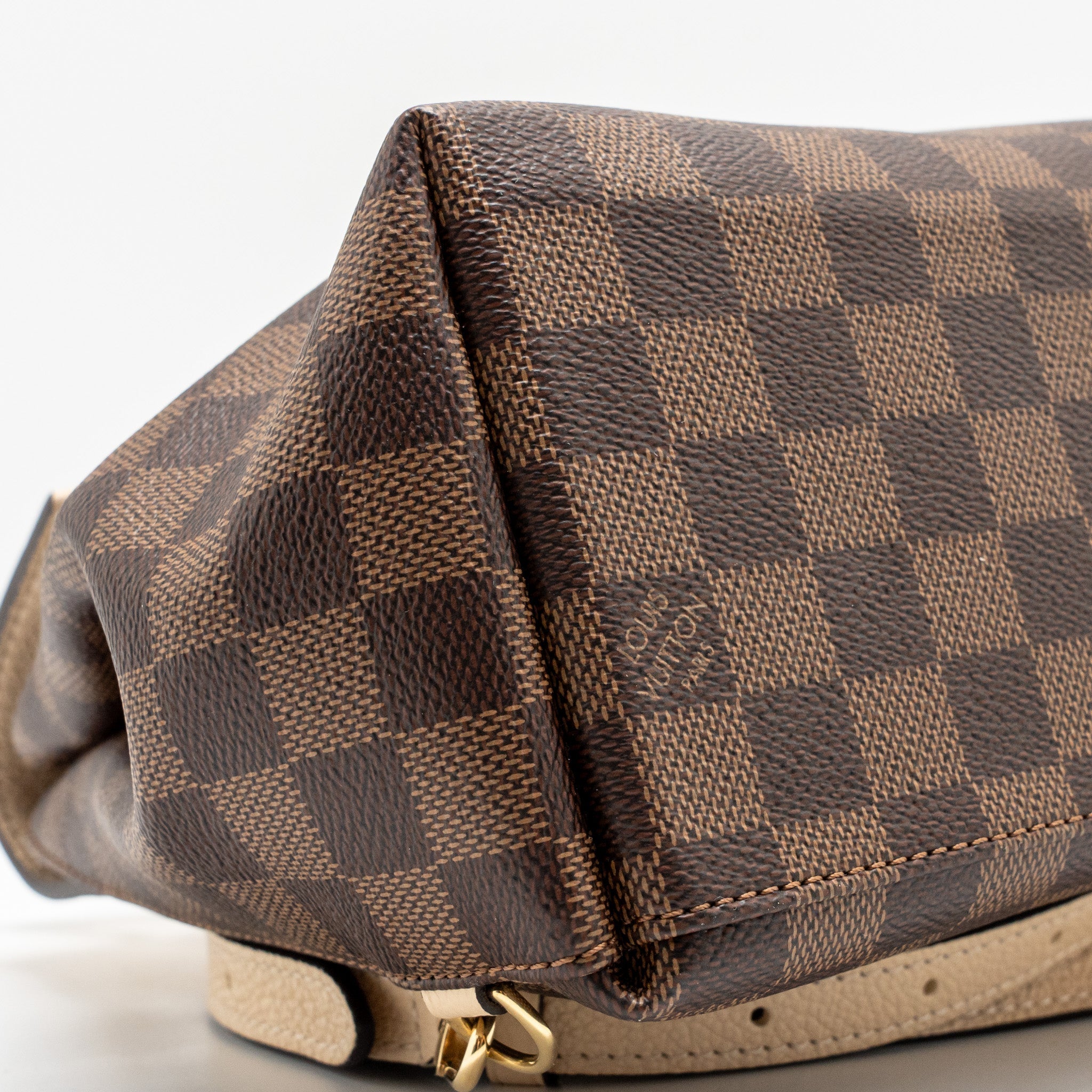 CLAPTON BACKPACK DAMIER EBENE CANVAS/LEATHER LIGHT PINK GHW