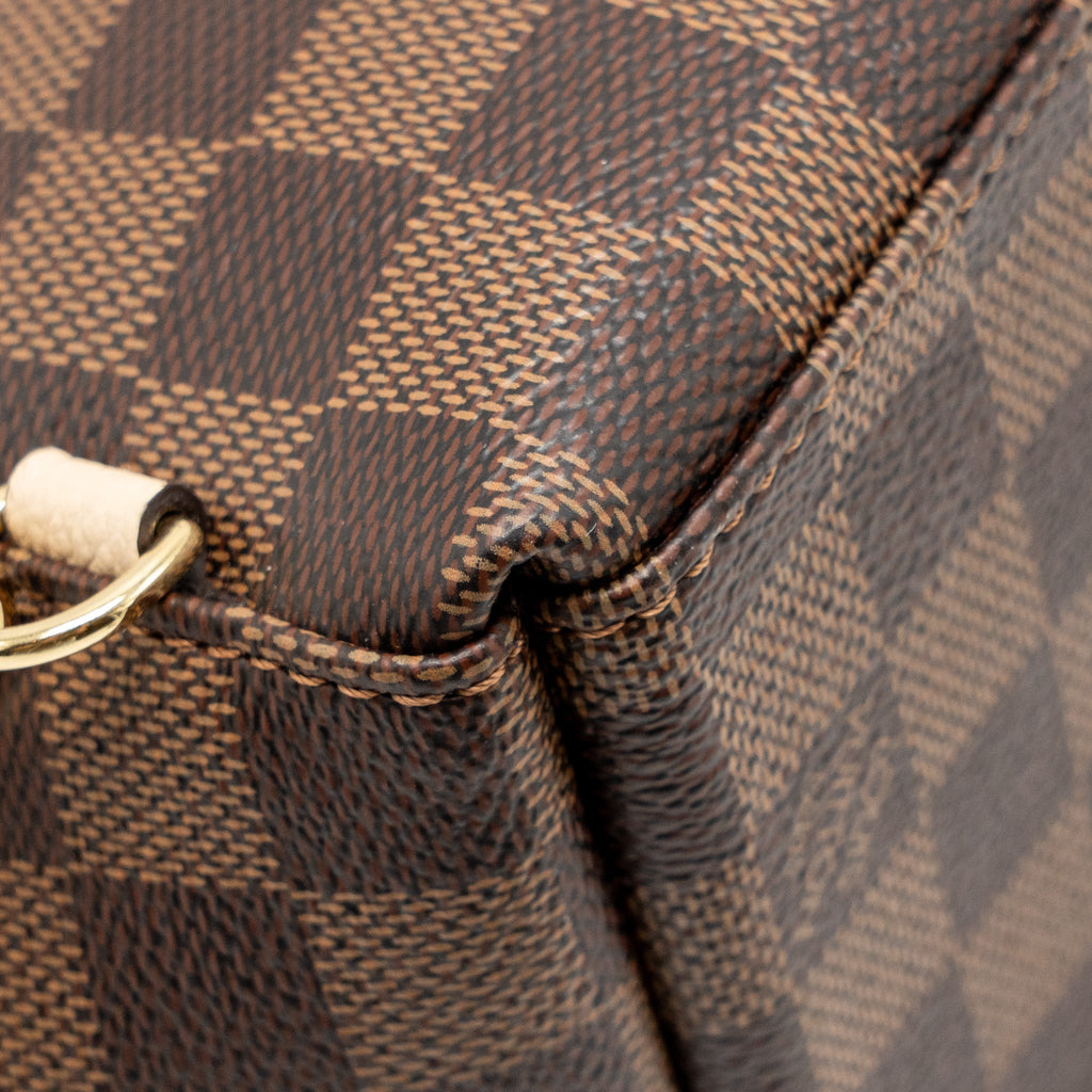 CLAPTON BACKPACK DAMIER EBENE CANVAS/LEATHER LIGHT PINK GHW