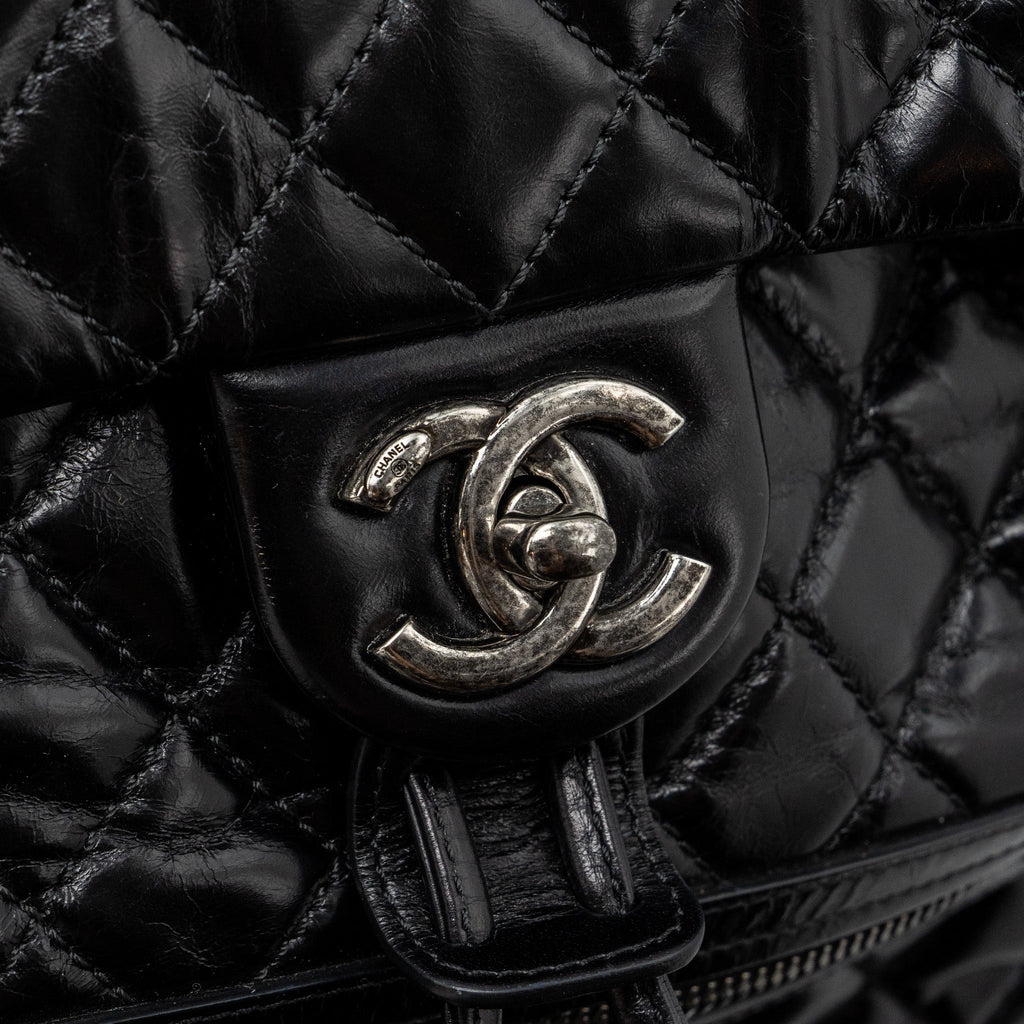 LARGE QUILTED MOUNTAIN  BACKPACK CALFSKIN BLACK SHW