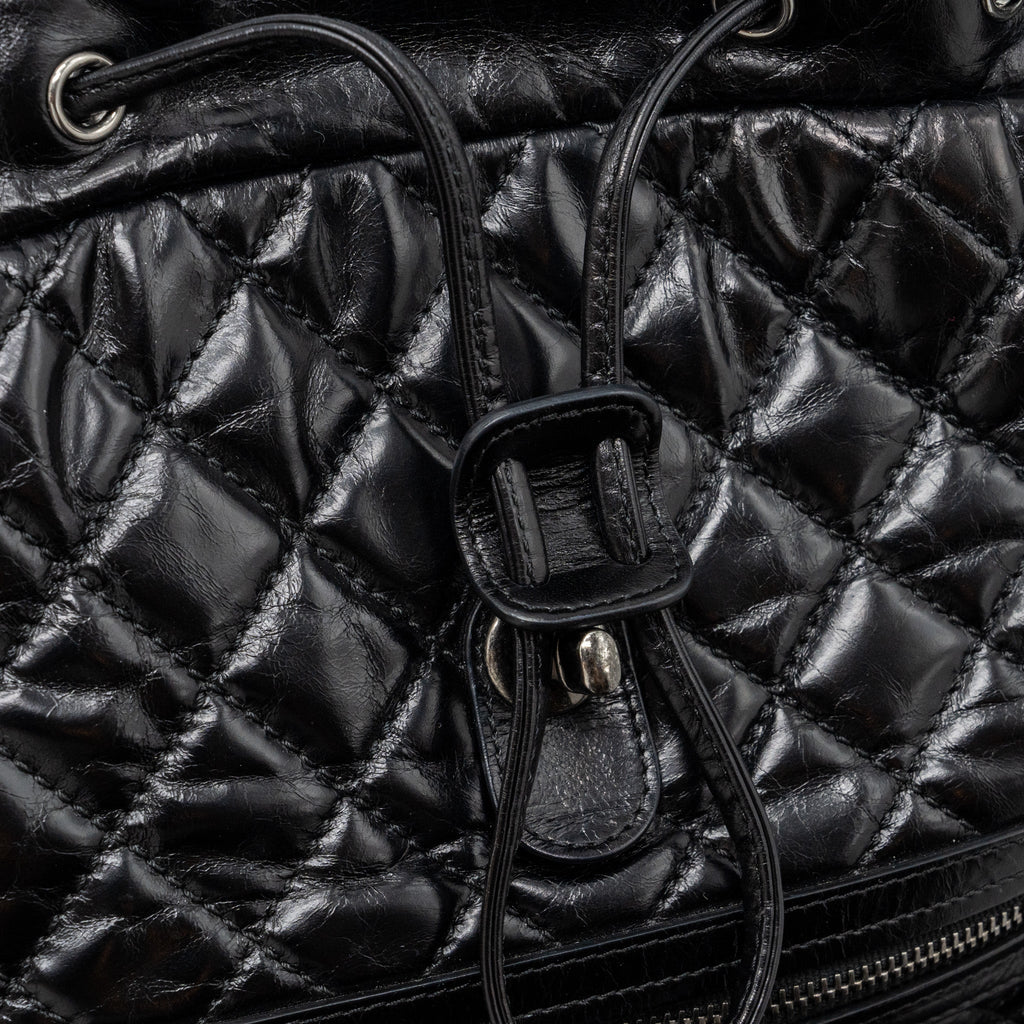 LARGE QUILTED MOUNTAIN  BACKPACK CALFSKIN BLACK SHW