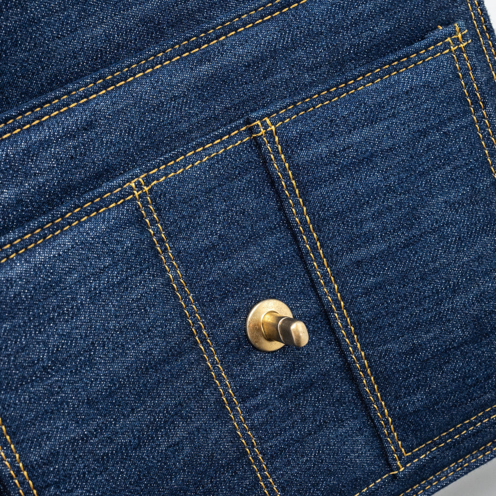 23S FLAP BACKPACK DENIM BLUE WITH GHW (MICROCHIP)