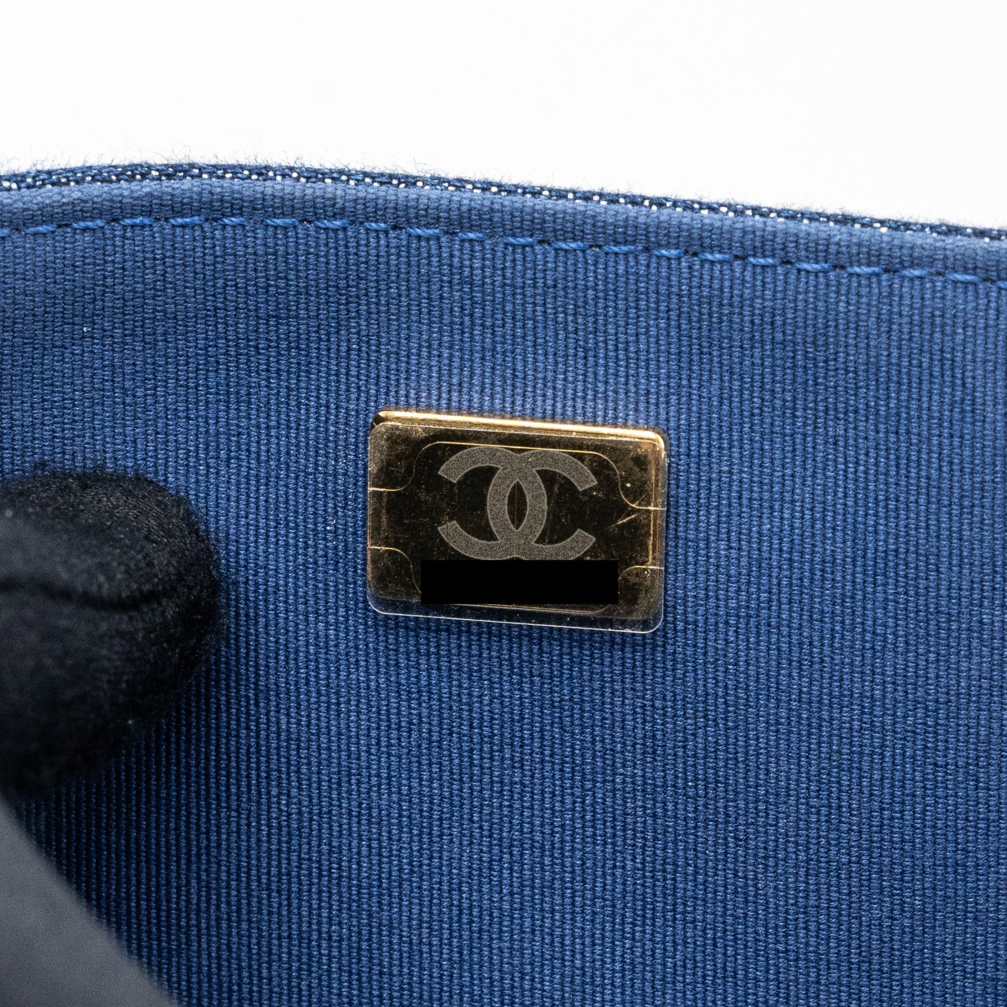 23S FLAP BACKPACK DENIM BLUE WITH GHW (MICROCHIP)