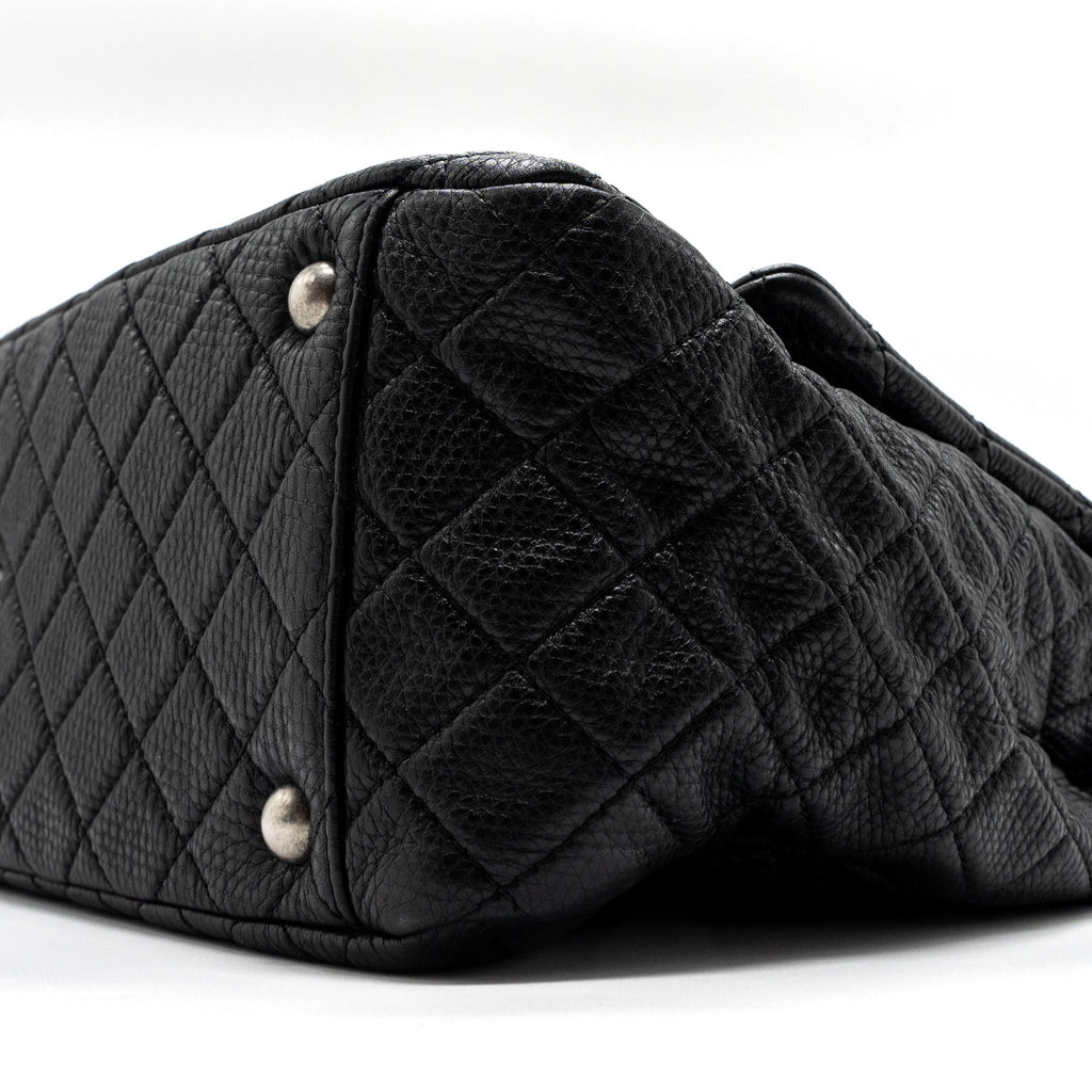 XXL CLASSIC TRAVEL FLAP CALFSKIN BLACK RUTHENIUM HARDWARE