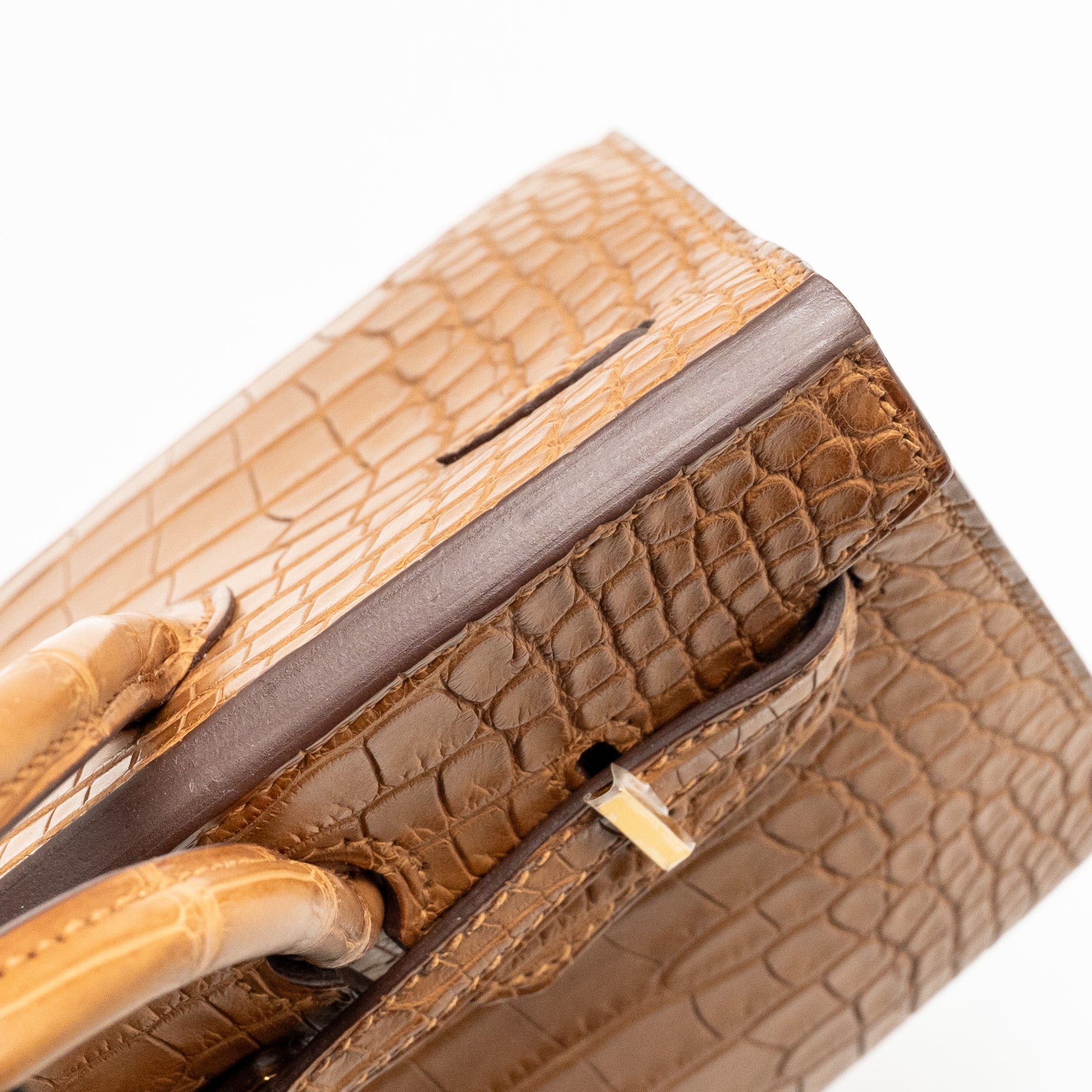 HERMES BIRKIN 20 ALLIGATOR MISSISSIPPIENSIS MAT GOLD GHW