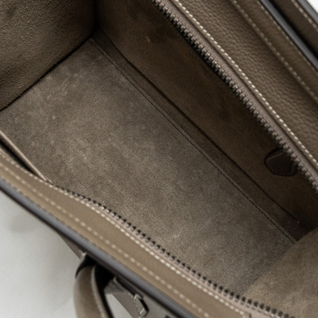 MICRO LUGGAGE BAG CALFSKIN GREY SHW